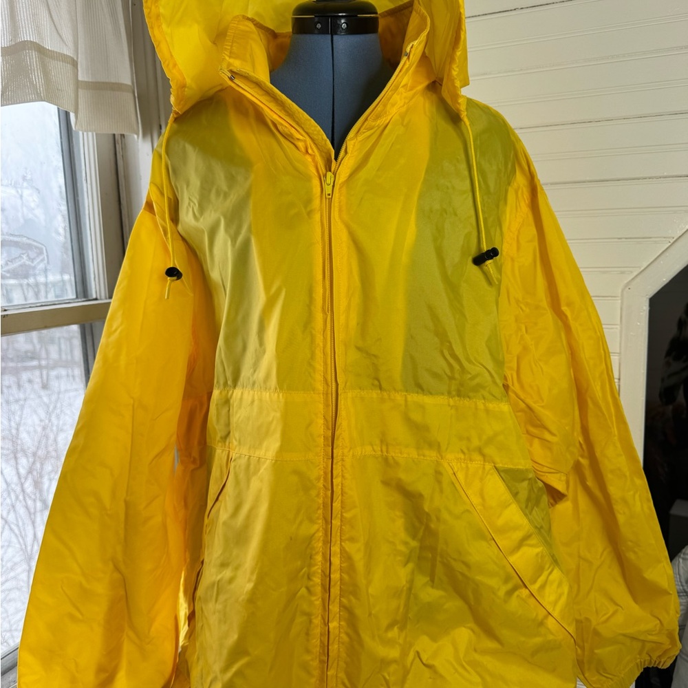 Lands' End Men's Yellow Rain Jacket